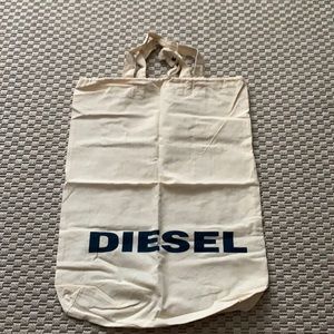 Diesel linen tote with drawstring